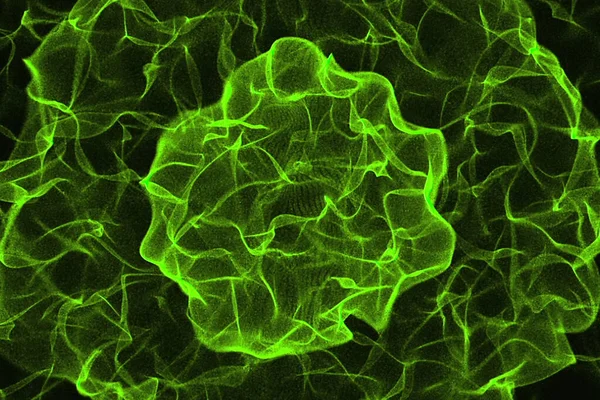 Representación 3D, abstracto cósmico colorido mutilcolor verde, explos — Foto de Stock