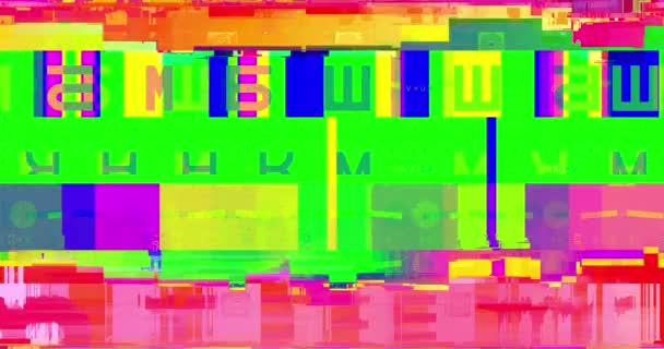 Farbenfroher vhs-Glitch-Hintergrund realistisches Flackern, analoges Vintage-TV-Signal mit schlechten Störungen, statischer Rauschhintergrund, — Stockvideo