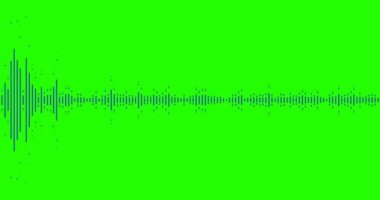 dijital dengeleyici ses spektrumu ses dalgaları krom anahtar yeşil ekran arkaplanı, stereo ses efekti sinyali dikey