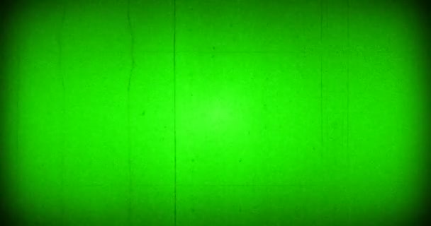 Chroma kulcs zöld képernyő vhs háttér realisztikus villogó, analóg vintage TV jel rossz interferencia és vízszintes vonalak, — Stock videók