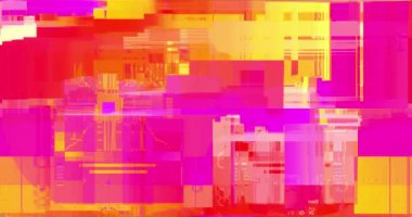 soyut çok renkli gerçekçi ekran arızası, analog klasik televizyon sinyali, kötü parazit ve renk çubukları, statik