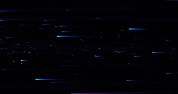 Azul horizontal color brillante lente destello destellos fugas efecto de luz para el movimiento de transiciones en negro — Vídeos de Stock