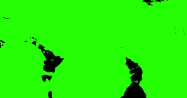 Abstrakt färg pensel stroke form vitt bläck stänk flödar och tvätta på kroma nyckel grön skärm, bläck stänk stänk — Stockvideo