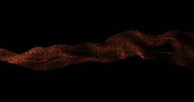 soyut 3d görüntüleme teknolojisi plexus altın dinamik dijital yüzey üzerinde siyah arkaplan, geometrik şekil altın çizgiler