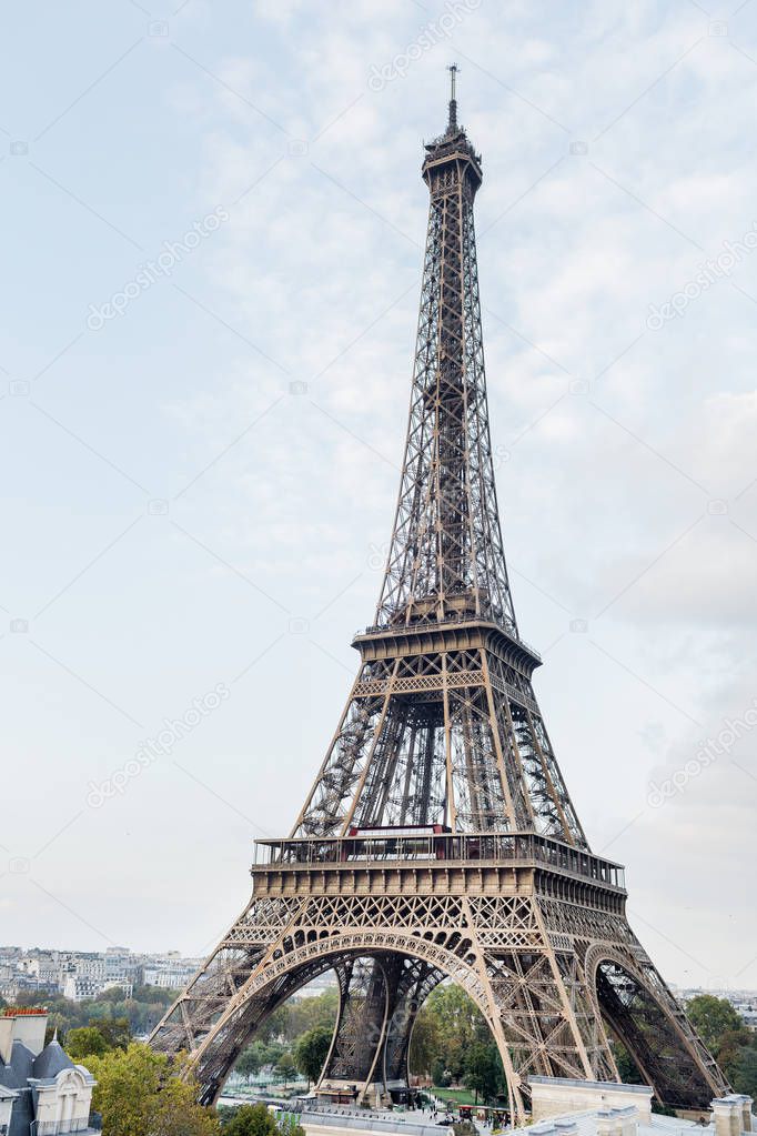 Eiffel Tower under cloudy sky, Paris, France