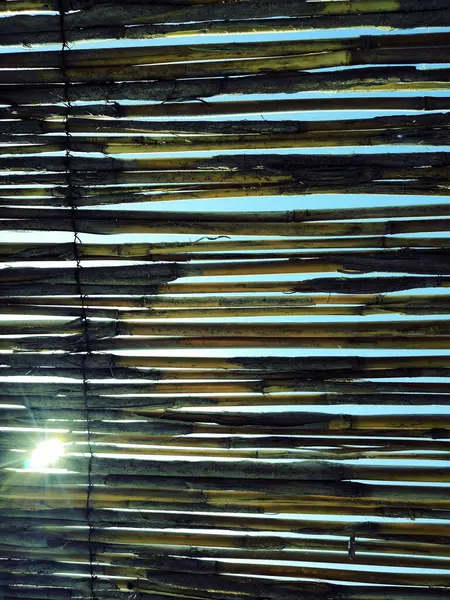 Kryty Strzechą Dach Niebo Thatched Dachu Morza Nieba Godzinach Porannych — Zdjęcie stockowe
