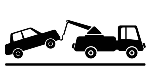 트럭은 파손되거나 차량을 견인하거나 견인하는 사용되었다 그래픽으로 설정하는 서비스 구역으로 — 스톡 벡터