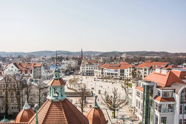 Panorama şehir Polonya güneşli gün