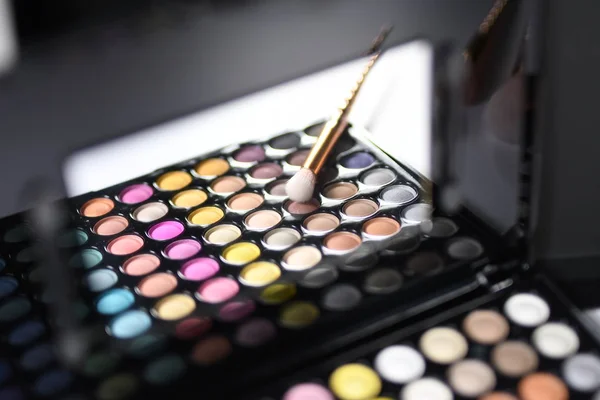 Göz farı paleti. Dekoratif kozmetik. Makyaj fırçaları