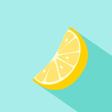 Limon vektör Illustration. Uzun gölge ile düz tasarım