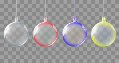 Parlak Noel top. Gerçekçi Noel set topları