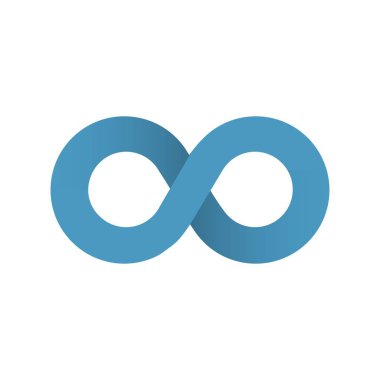 Infinity simge vektör. Arka plan izole 