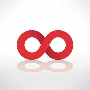 Infinity simge vektör. Arka plan izole 