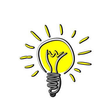 Ampul vektör simge izole arka plan 