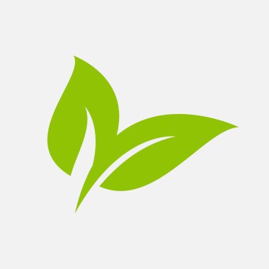 Yeşil yaprak ekolojisi doğa element vektör simgesi