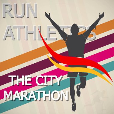 Maraton koşucusu olay simge stok vektör malzeme