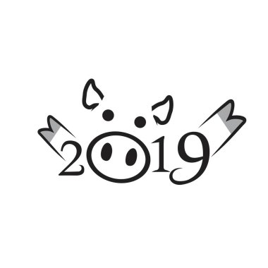 2019 mutlu çene yeni yıl domuz.