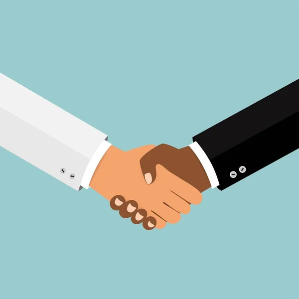 Obchodní Handshake Třes Rukou Plochý Koncepce Designu Handshake Obchodní Dohody — Stockový vektor