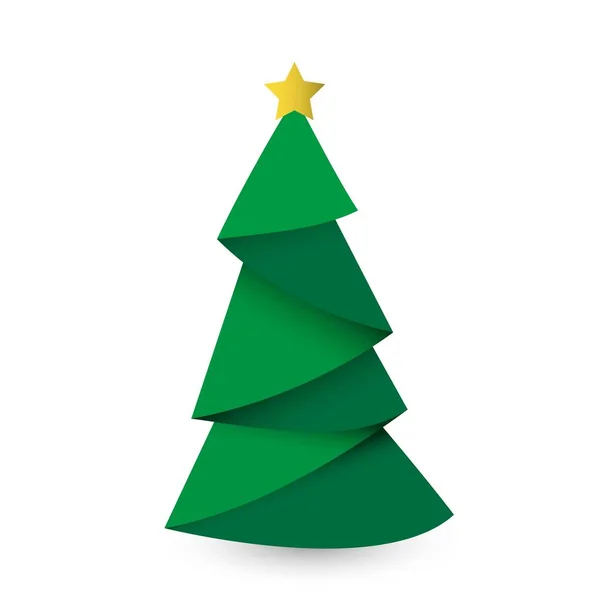 Tarjeta Creativa Del Árbol Navidad Origami Vectorial — Vector de stock