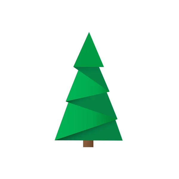 Creatieve Kerstboom Kaart Vector Origami — Stockvector