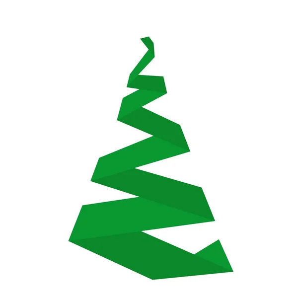 Creatieve Kerstboom Kaart Vector Origami — Stockvector