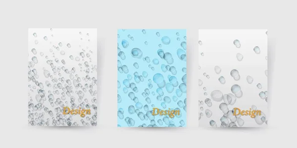 Folleto Folleto Diseño Plantilla Agua Aqua Splash Botella Gotas Elemento — Vector de stock