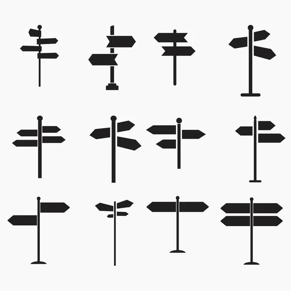 Набір Піктограм Дорожніх Знаків Плоский Дизайн Векторні Ілюстрації — стоковий вектор