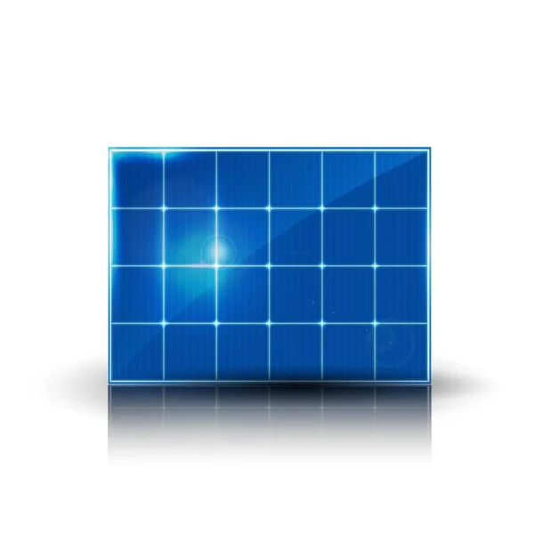 Solarzellen Erzeugen Strom Vektorfarbige Illustration — Stockvektor