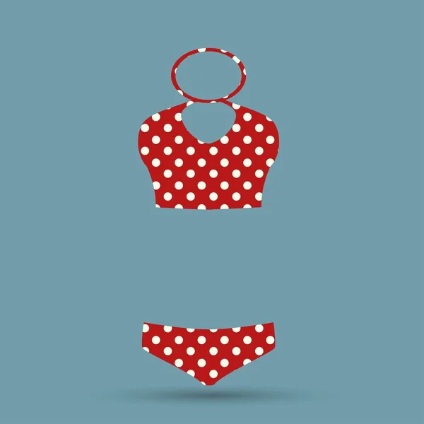 Top Polka Dot Zomer Modus Badpak Van Roze Kleur Met — Stockvector