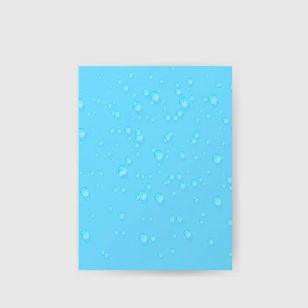 Helder Blauwe Textuur Met Water Druppels Grijze Achtergrond — Stockvector
