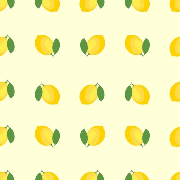 Lemon Dan Irisan Latar Belakang Pola Vektor Lemon - Stok Vektor