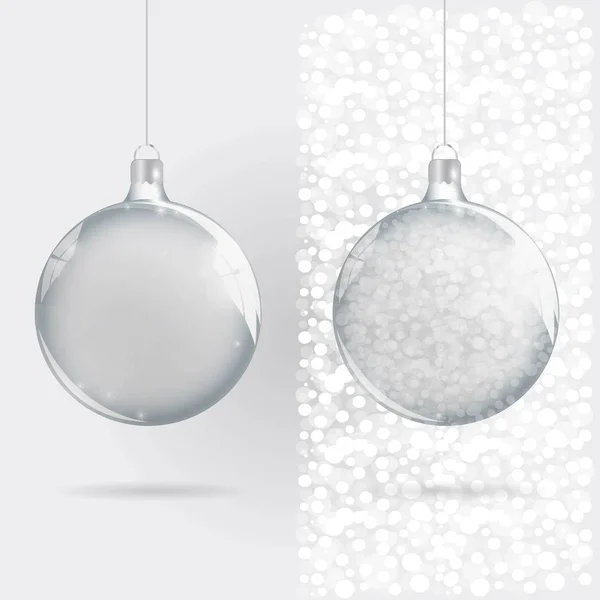 Schablone Aus Glas Transparente Weihnachtskugel — Stockvektor