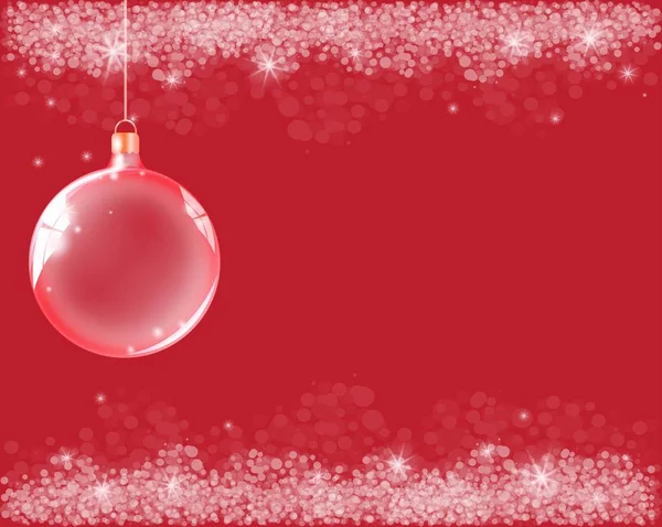 Fundo Abstrato Com Bolas Natal Vermelho — Vetor de Stock