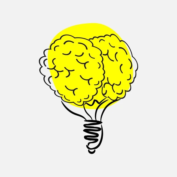 電球脳アイコン ベクトル図 — ストックベクタ