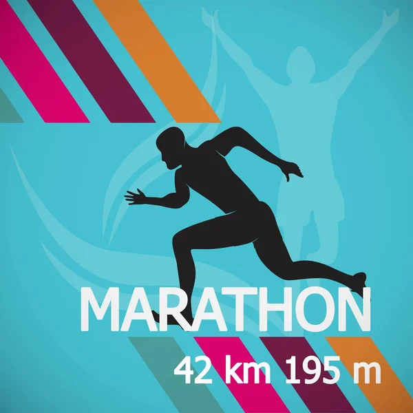 Marathon Runner Événement Icône Stock Vecteur Matériel — Image vectorielle