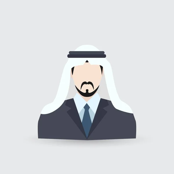Hombre Árabe Barbudo Sombrero Musulmán Tradicional — Vector de stock