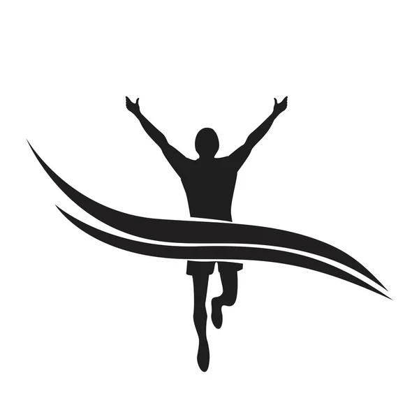 Lopende Marathon Logo Isoleren Achtergrond — Stockvector