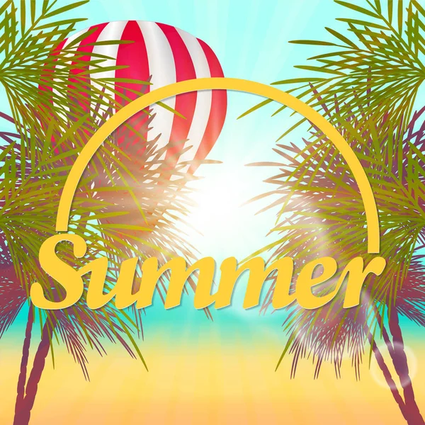 Summer Sunset Beach Isolate Background — Vector de stoc