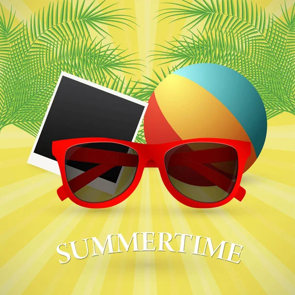 Sommerzeit Urlaub Typografische Illustration — Stockvektor