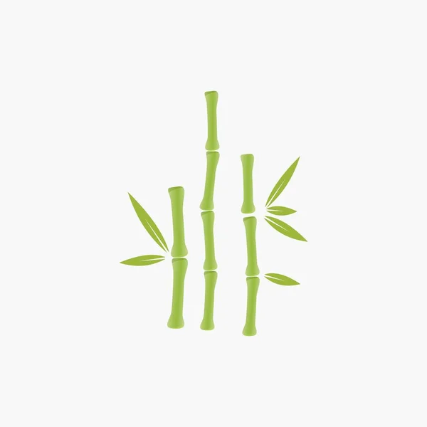 Logotipo Árvore Bambu Isolar Fundo — Vetor de Stock