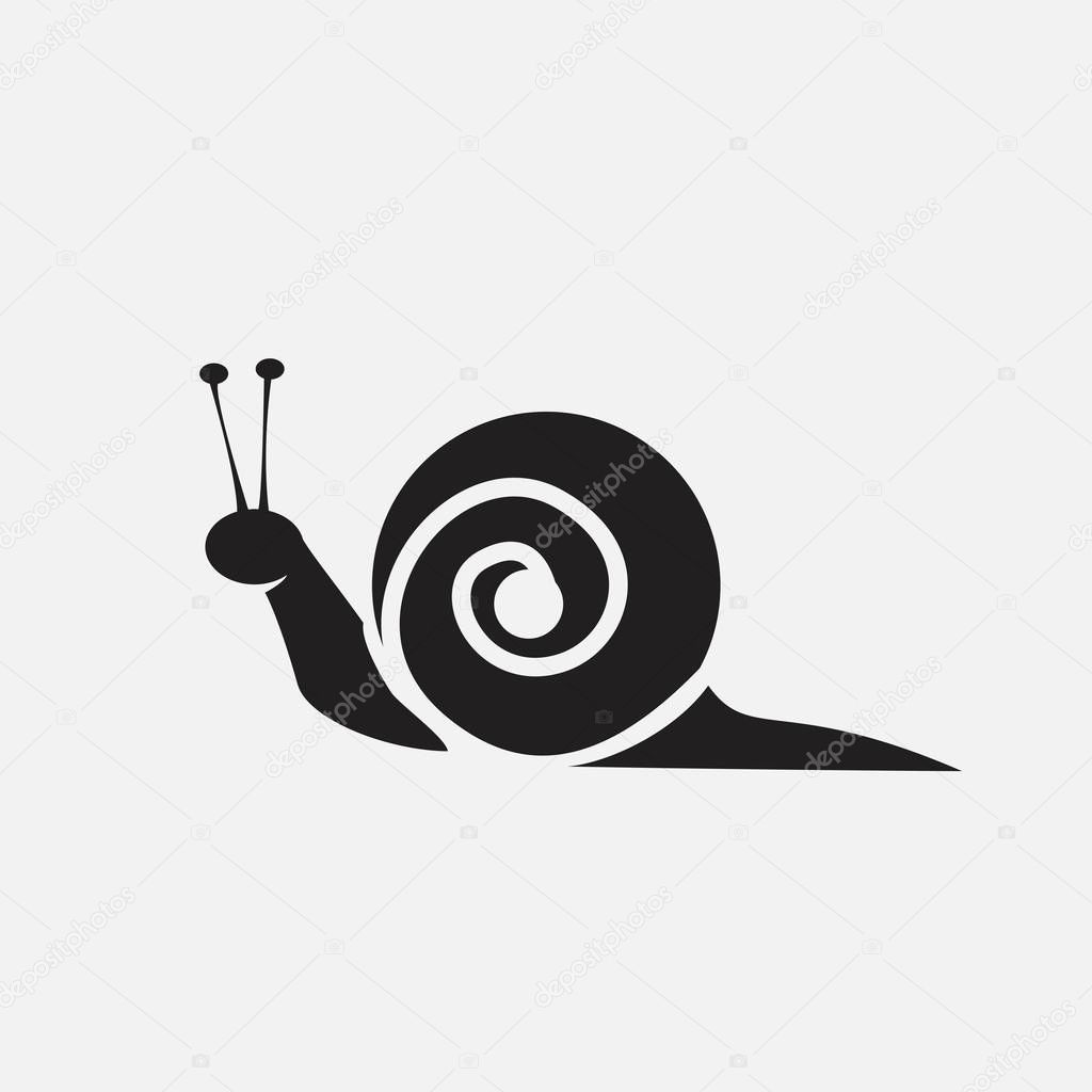 Snail animal silhouette Isolate Background