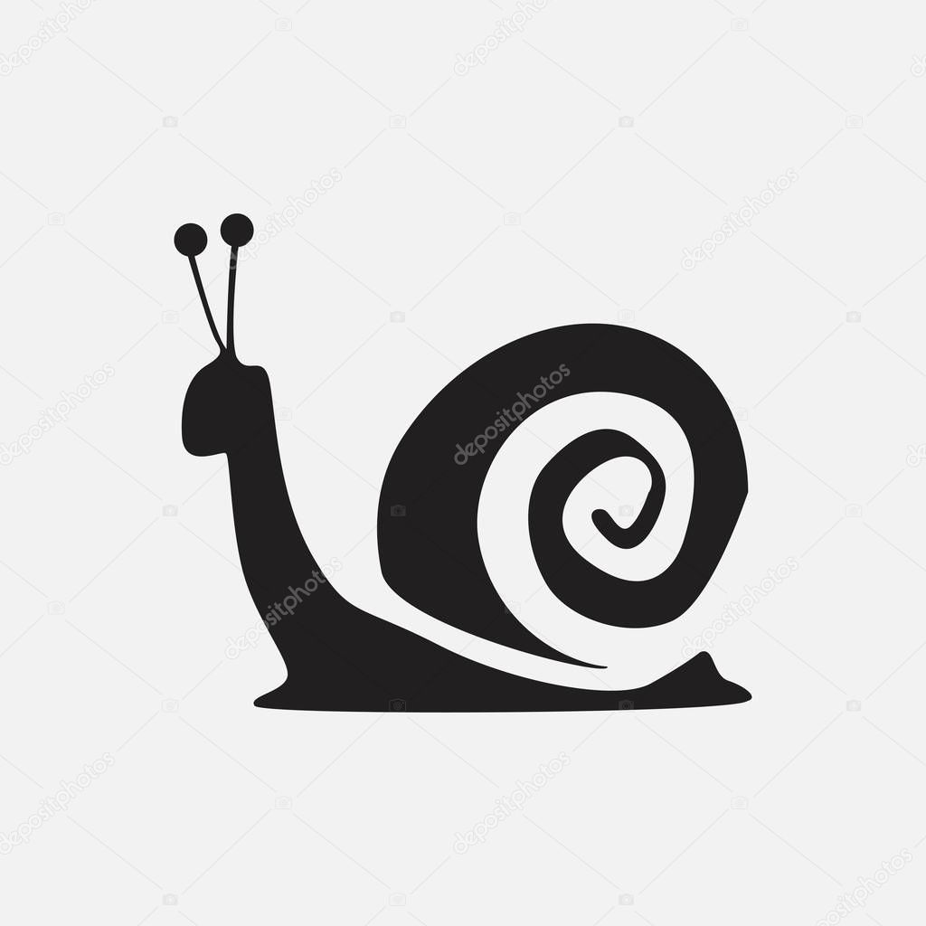 Snail animal silhouette Isolate Background