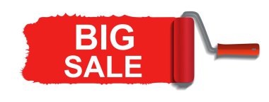 Büyük bir satış yazıldığı boya bir şerit