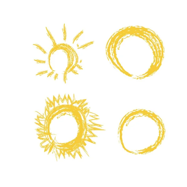 Sada Ikon Slunce Vektorová Ilustrace — Stockový vektor