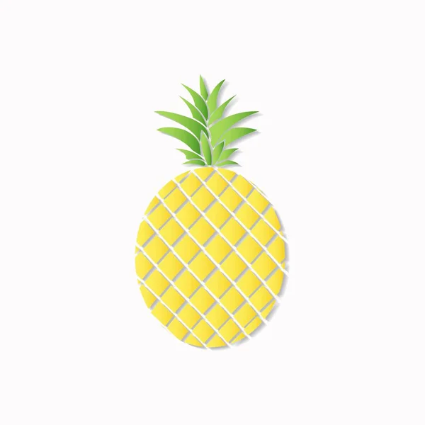 Ilustración Vectorial Piña Dibujada Mano Con Sombra Para Impresión Cartelera — Archivo Imágenes Vectoriales