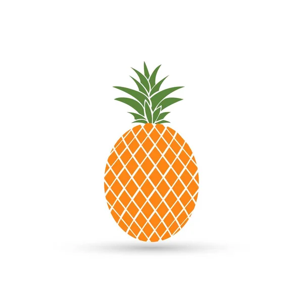Illustration Vectorielle Ananas Isolée Sur Fond Blanc Fruit Tropical Été — Image vectorielle