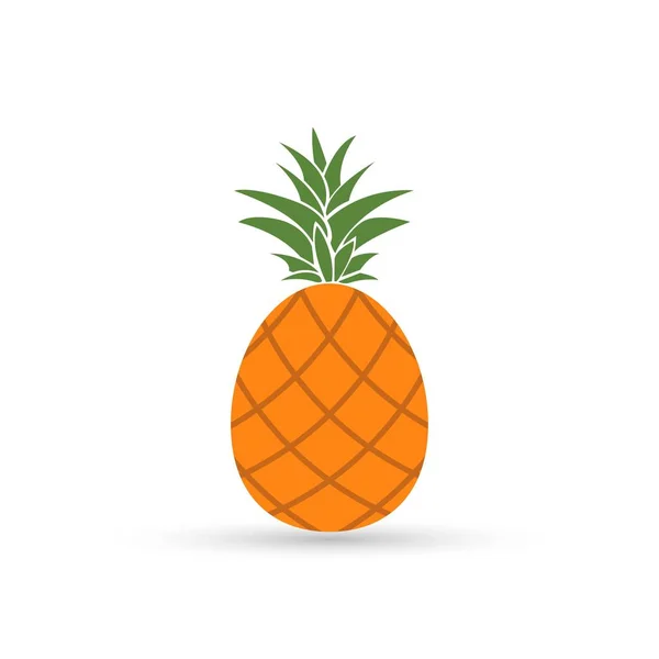 Ananas Vectorillustratie Geïsoleerd Een Witte Achtergrond Zomer Tropisch Fruit Gestileerde — Stockvector