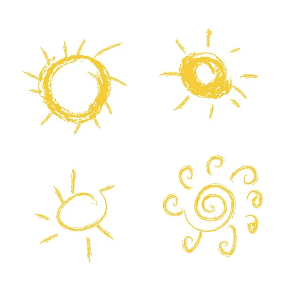 Sol Icono Conjunto Vector Ilustración — Archivo Imágenes Vectoriales