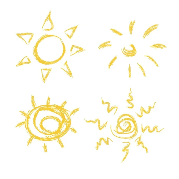 Sol Icono Conjunto Vector Ilustración — Archivo Imágenes Vectoriales