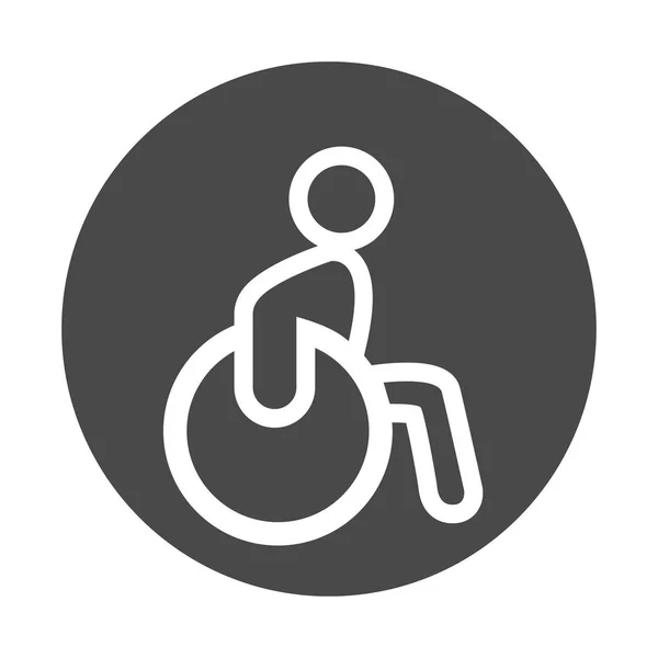 Deficiência cadeira humana symol — Vetor de Stock